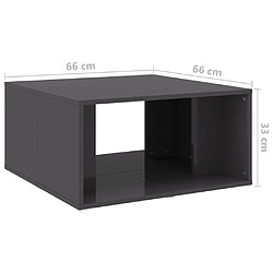 vidaXL Tables basses 4 pcs gris brillant 33x33x33 cm bois d'ingénierie pas cher