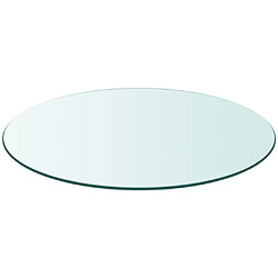 VIDAXL Dessus de table rond - Verre trempé