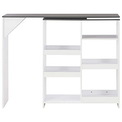 Helloshop26 Table de bar haute - Blanc et gris