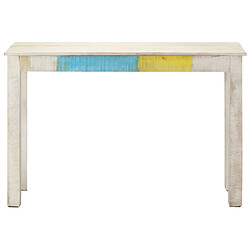 vidaXL Table console Blanc 115x35x77 cm Bois de manguier brut