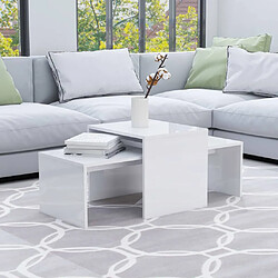 vidaXL Ensemble de Table Basse Blanc Brillant