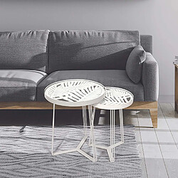 The Home Deco Factory Lot de 2 tables gigognes - Blanc