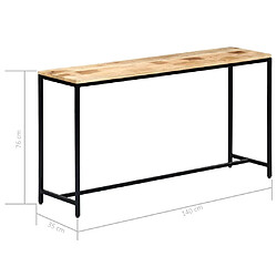 vidaXL Table Console - Bois de Manguier pas cher