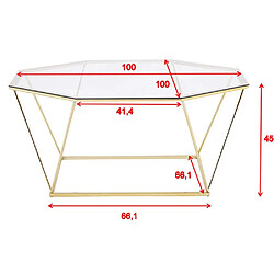 Avis Furniture fashion Table basse en verre - Cuivre transparent