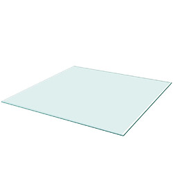 vidaXL Dessus de Table Carré Verre 800x800 mm