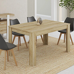 Idmarket market Table GEORGIA - 6 personnes Table à manger rectangulaire - Imitation hêtre - 140 x 90 cm