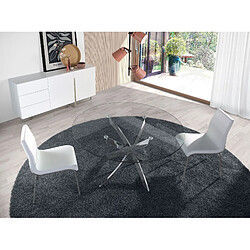 Acheter Angel Cerda Table à manger ronde verre trempé et acier chromé