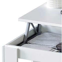 Pegane Table basse modulable - Blanc Artik - 102x50x43 cm