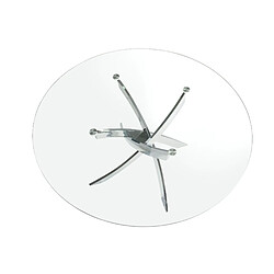 Angel Cerda Table à manger ronde verre trempé et acier chromé pas cher