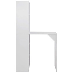 Helloshop26 Table bar haute avec armoire - Blanc