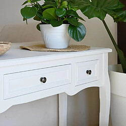 Avis vidaXL Table de console et coiffeuse avec 3 tiroirs Blanc