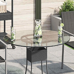 VIDAXL Dessus de table rond - Verre trempé