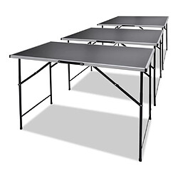 VIDAXL vidaXL Tables pliables Tables pliables - MDF et fer - Noir - Inclus 3 pièces