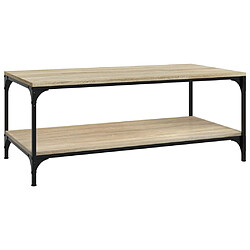 VIDAXL Table basse - Bois et acier Chêne sonoma