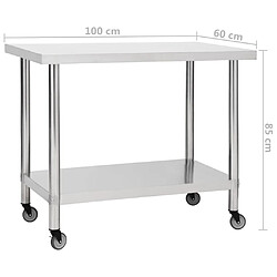 Helloshop26 Table de travail inox - Argenté pas cher