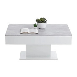 Avis FMD Table basse gris béton/blanc