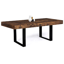 Idmarket Market Table Phoenix 10p Vieilli/Noir