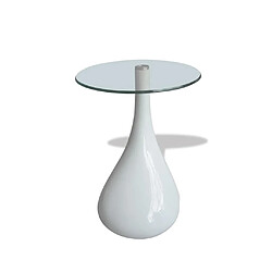 Acheter vidaXL Table basse Verre Blanc brillant