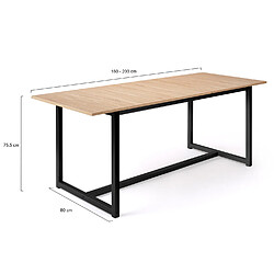 Idmarket Market Table extensible DETROIT industrielle pas cher