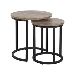 BELIANI Ensemble de tables DIXIE - Bois foncé