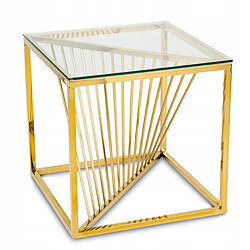 Vivenla BOLZANO Table d'appoint - Doré et Transparent
