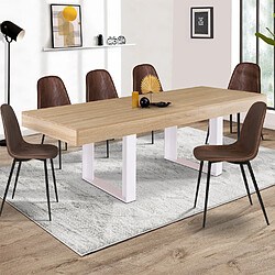 Idmarket MARKET Table PHOENIX extensible - Bois et blanc