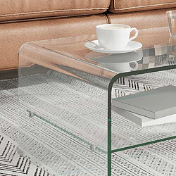 Avis vidaXL Table Basse Verre Trempé - Clair