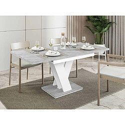 BESTMOBILIER Xandriel - Table à manger - Extensible gris et blanc