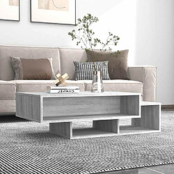 vidaXL Table basse Sonoma gris - 105x55x32 cm Table basse - Design moderne - Bois d'ingénierie - Compartiments de rangement - Gris Sonoma