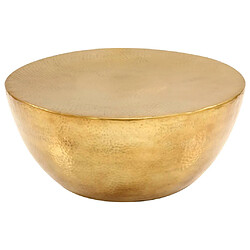 vidaXL Table basse Aluminium martelé - Laiton