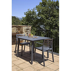 Acheter Resol table de jardin Noa ronde - Gris foncé