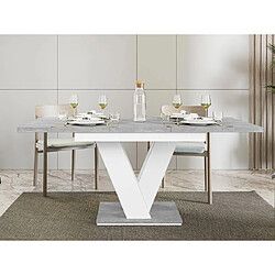 BESTMOBILIER Xandriel - Table à manger - Extensible gris et blanc