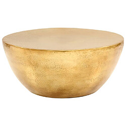 vidaXL Table basse Aluminium martelé - Laiton