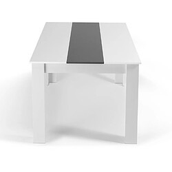 Idmarket Table à manger GEORGIA - Blanche et Grise pas cher