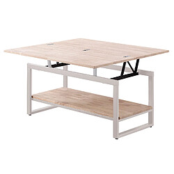 Pegane Table basse relevable - Chêne nordique