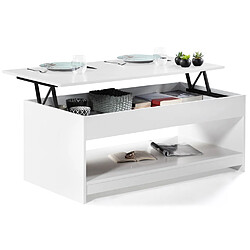Idmarket Table basse SOA - Bois blanc - Plateau relevable