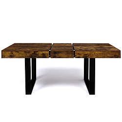 Avis Idmarket market Table Extensible Phoenix - Bois Vieilli/Noir