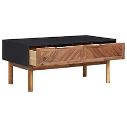 Vidaxl Table basse - Bois d'acacia massif et MDF avec tiroirs - 90 x 50 x 40 cm