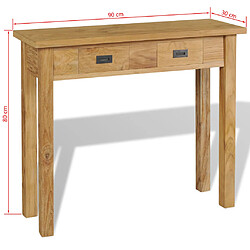 vidaXL Table console teck massif pas cher