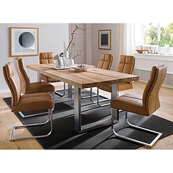 Pegane Table à manger chêne - Marron