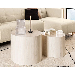 Lisa Design Tables basses Pueblo - Effet travertin