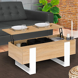 Idmarket MARKET Table Basse PHOENIX Bois Blanc