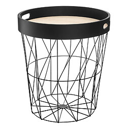 Atmosphera Table à café avec plateau Kumi - Diam. 35 cm - Noir
