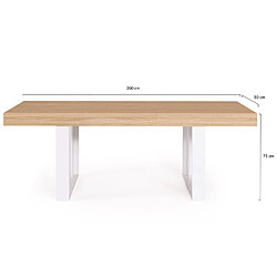 Idmarket MARKET Table PHOENIX extensible - Bois et blanc pas cher