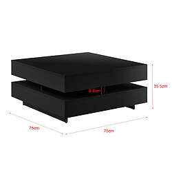 Avis En.casa Table basse carrée - Noir brillant