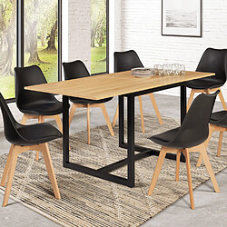 Idmarket MARKET Table DETROIT 80-160 cm
