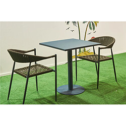 Acheter Pegane Table à manger carrée métal - Gris anthracite