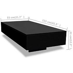 vidaXL Table basse Noir brillant pas cher