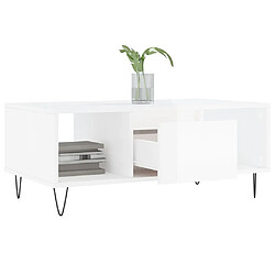 Avis VidaXL Table Basse Blanc Brillant 90x50x36.5 cm