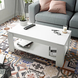 Pegane Table basse relevable - Blanc artic pas cher